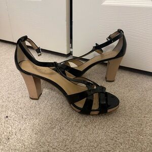 LOFT Black Strappy Heels for Women